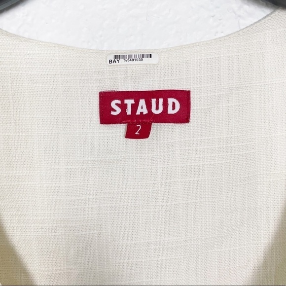 Staud Maya Linen Cut Out Maxi Dress Cream Ivory Size 2 - Picture 5 of 7